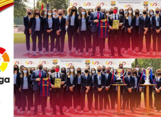Laporta alle calciatrici del Barça: siete un esempio! placa de oro, Barcellona, 2021