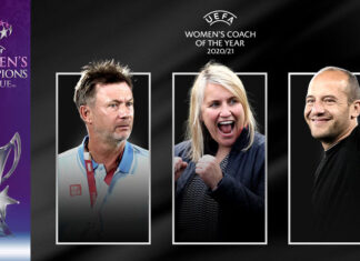 Finalisti Allenatore dell’Anno UEFA calcio femminile: Cortés, Gerhardsson, Hayes