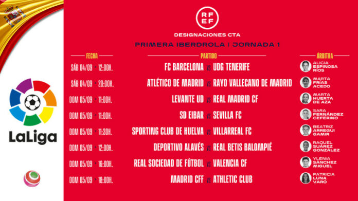PrimeraDivision-Femenina-2021-RFEF-arbitre_assistenti-Primera_Iberdrola sorteggio arbitre Primera Iberdrola, prima giornata