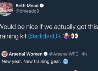 Beth Mead, la star femminile dell’Arsenal, ha cancellato un tweet in cui chiedeva allo sponsor Adidas “la mancanza di attrezzatura da allenamento”