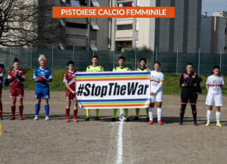 #StopTheWar: l’immagine tra Arezzo e Pistoiese prima del fischio iniziale