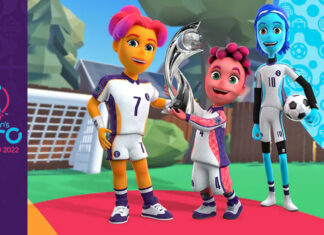 Le tre mascotte Hat Trick sono pronte per Women’s EURO 2022 in Inghilterra: Kai, Ashley e Robyn