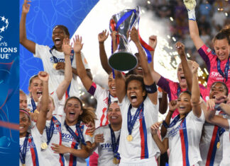 Sonia Bompastor, tecnico dell’ Olympique Lione, dopo la conquista della sua 8° Women’s Champions League non trattiene le lacrime dalla gioia