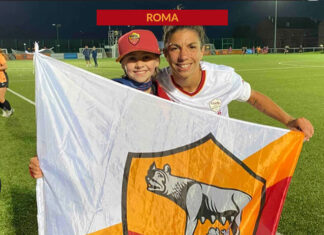 Anche la piccola Ruby a supportare la sua Roma a Glasgow