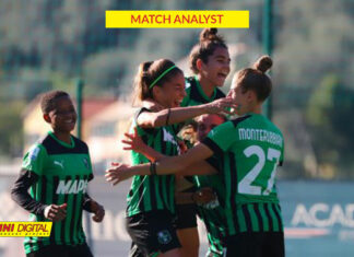 Sampdoria-Sassuolo: il volume di gioco 32′ 39″ delle nero verdi contro il 25′ 55″ delle blucerchiate portano i 3 punti al Sassuolo