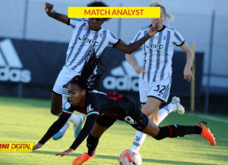 La Juve attacca poco la porta: 3 soli tiri per Beerensteyn e Girelli, il Milan risponde con Thomas 4 volte e 3 con Piemonte e mette sotto le campionesse in carica